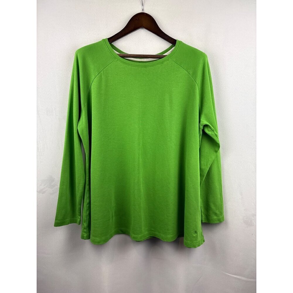 Women’s Isaac Mizrahi Live! 2X Bright Green Long Sleeve Shirt